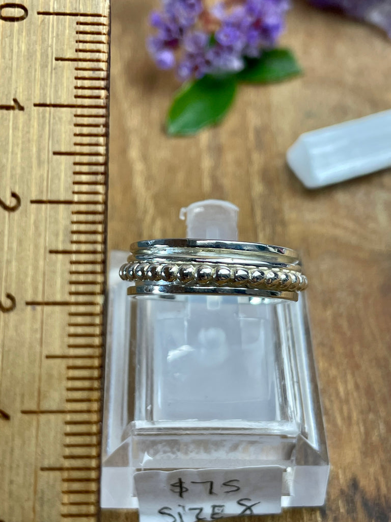 Sterling Silver Spinner Ring - Size 8 Fidget Ring