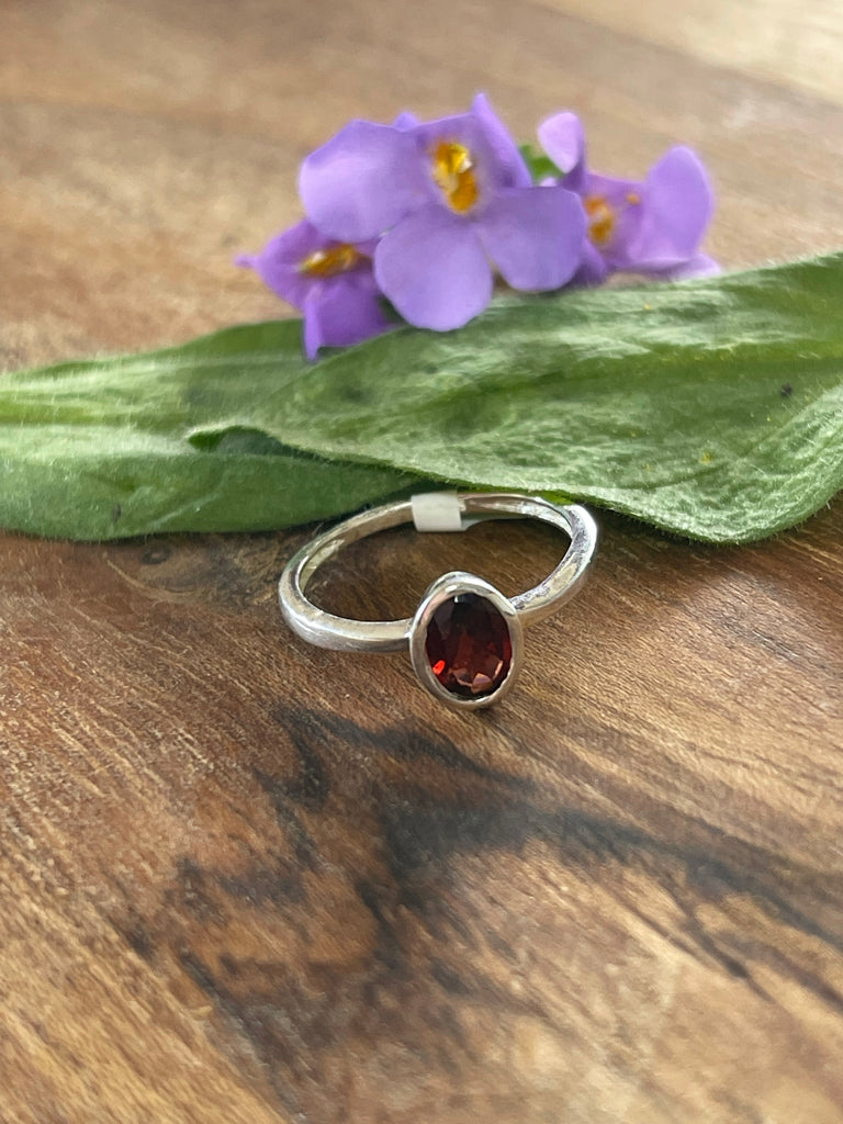 Garnet Petite Ring Size 6- Emotional Healing - Stone of Health