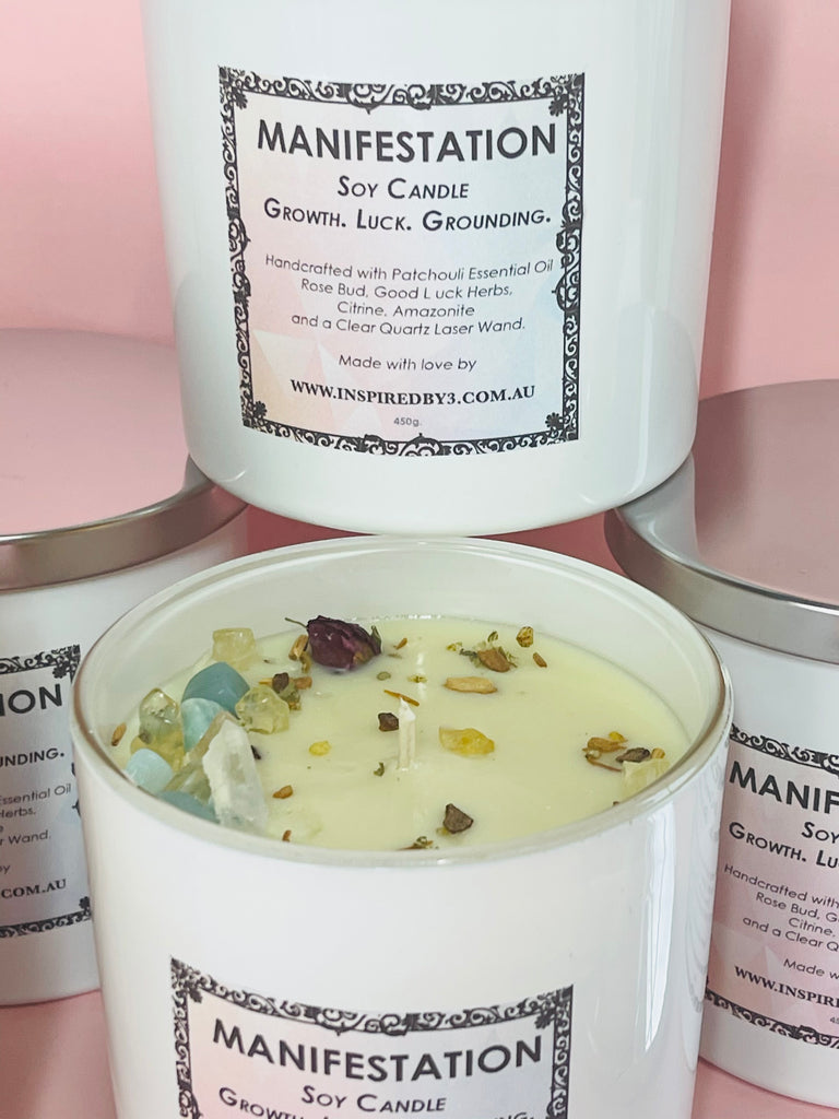 Manifestation Candle - Grounding. Growth. Good Luck. Patchouli Essential Oil