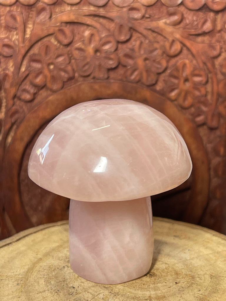 Rose Quartz Mushroom Carving 96g