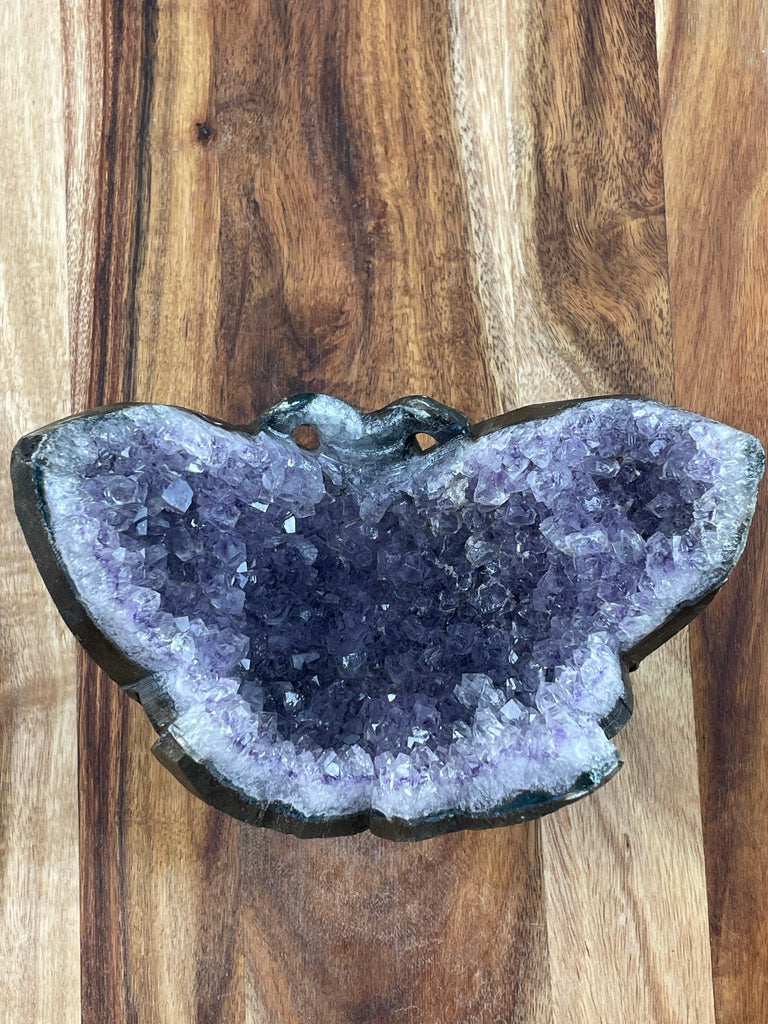 Amethyst Cluster Butterfly Carving