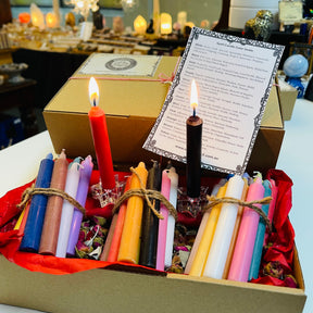 Spell Candle Collection Box with 36 ritual candles and star holders