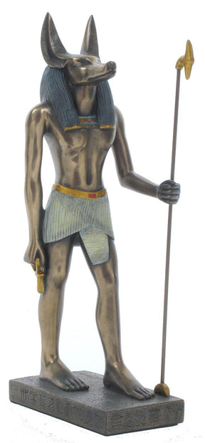 "Anubis bronze statue with jackal head – Egyptian God of the Afterlife and Protection, symbol of guidance and balance"