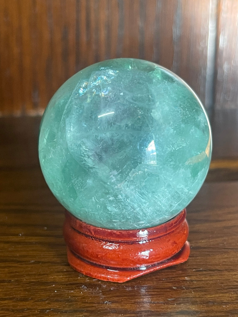 Green Fluorite Sphere 95g 3.5cm - Connection with Nature.