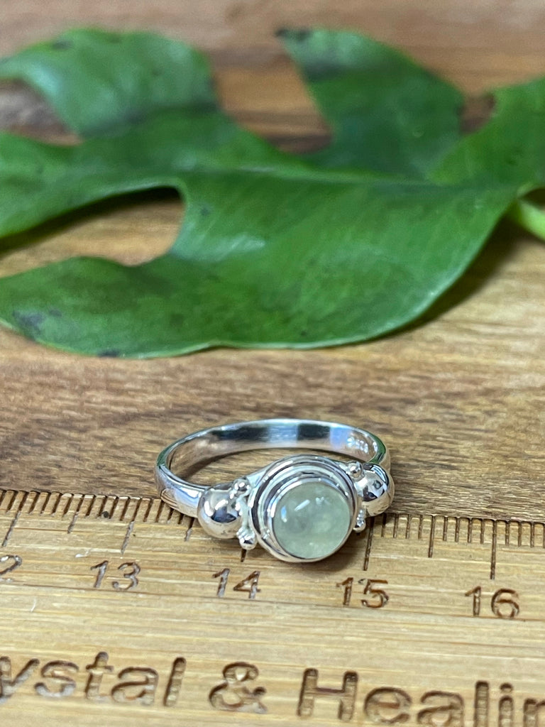 Prehnite Ring Size 8 - Spiritual Growth. Stone of Magic