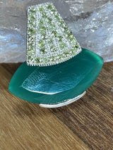 Green Onyx & Peridot Silver Pendant  - Inner Strength. Stress Relief.