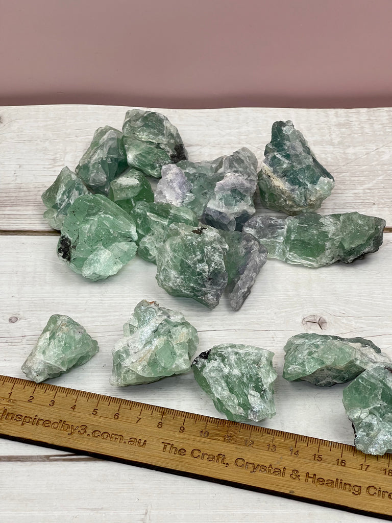 Green Fluorite Natural Chunks Small - Clearing Energy. Clarity. Memory.