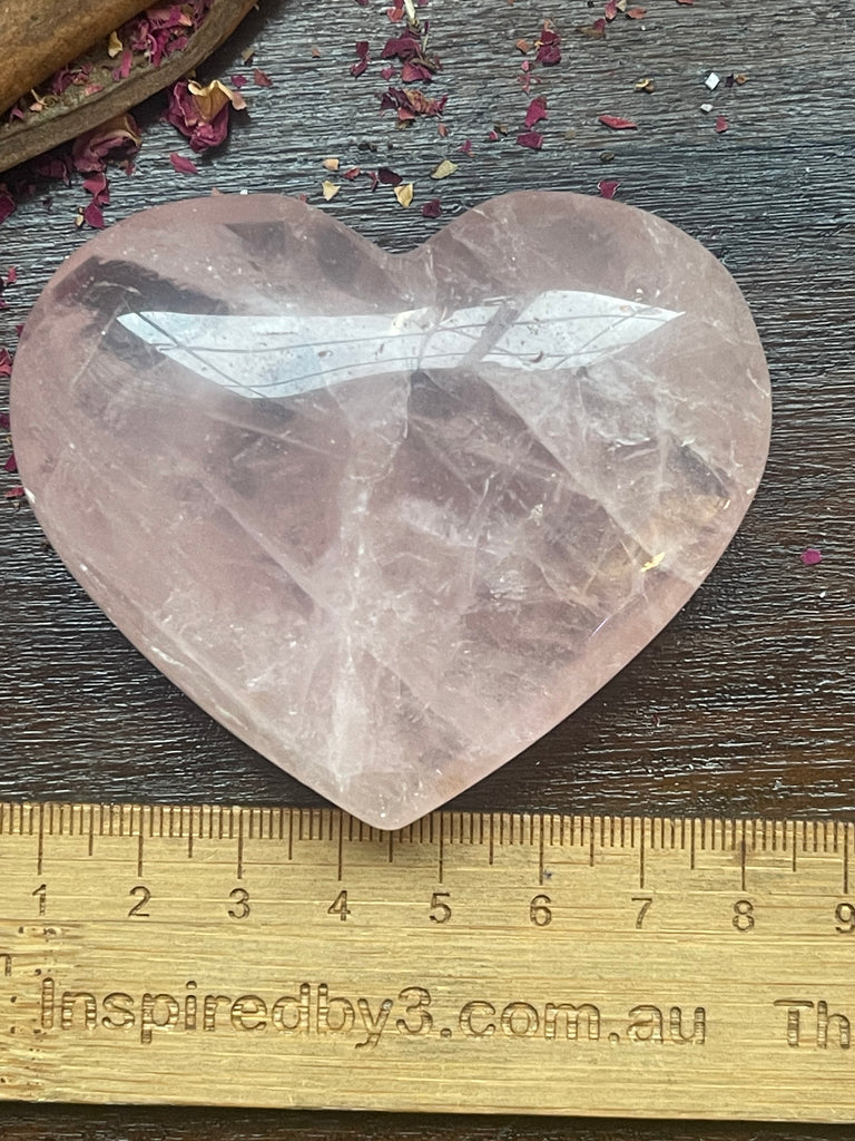 Rose Quartz Puffy Heart 150g   - Love & Peace