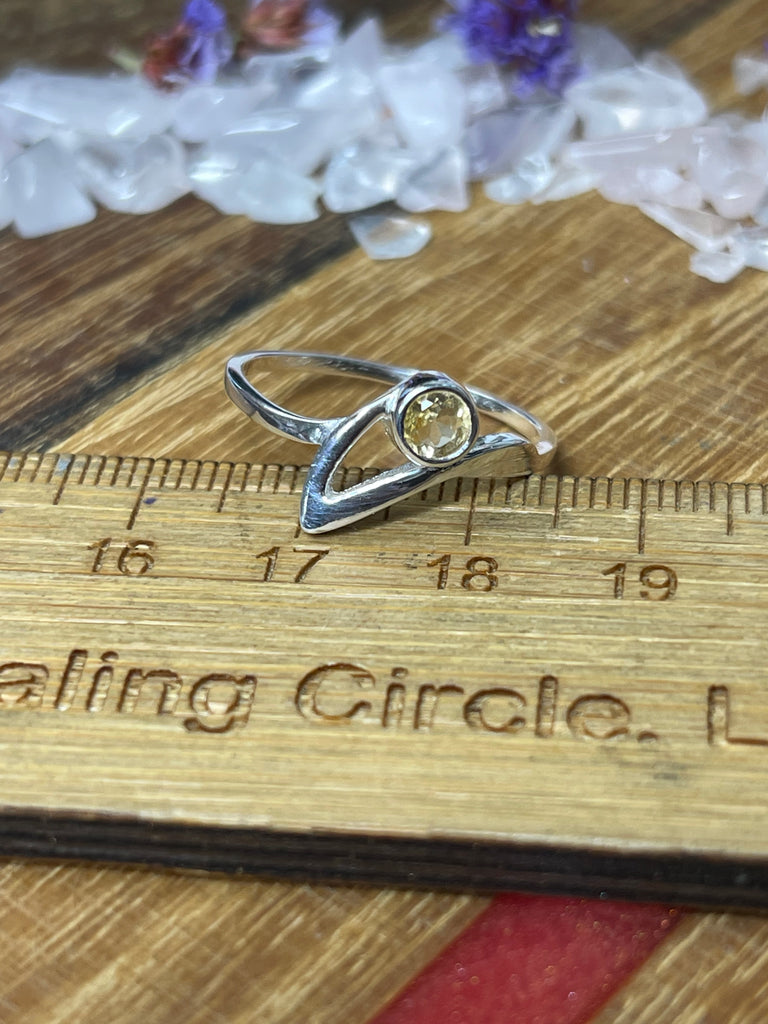 Citrine Silver Ring Size 9 - Manifestation. Abundance.