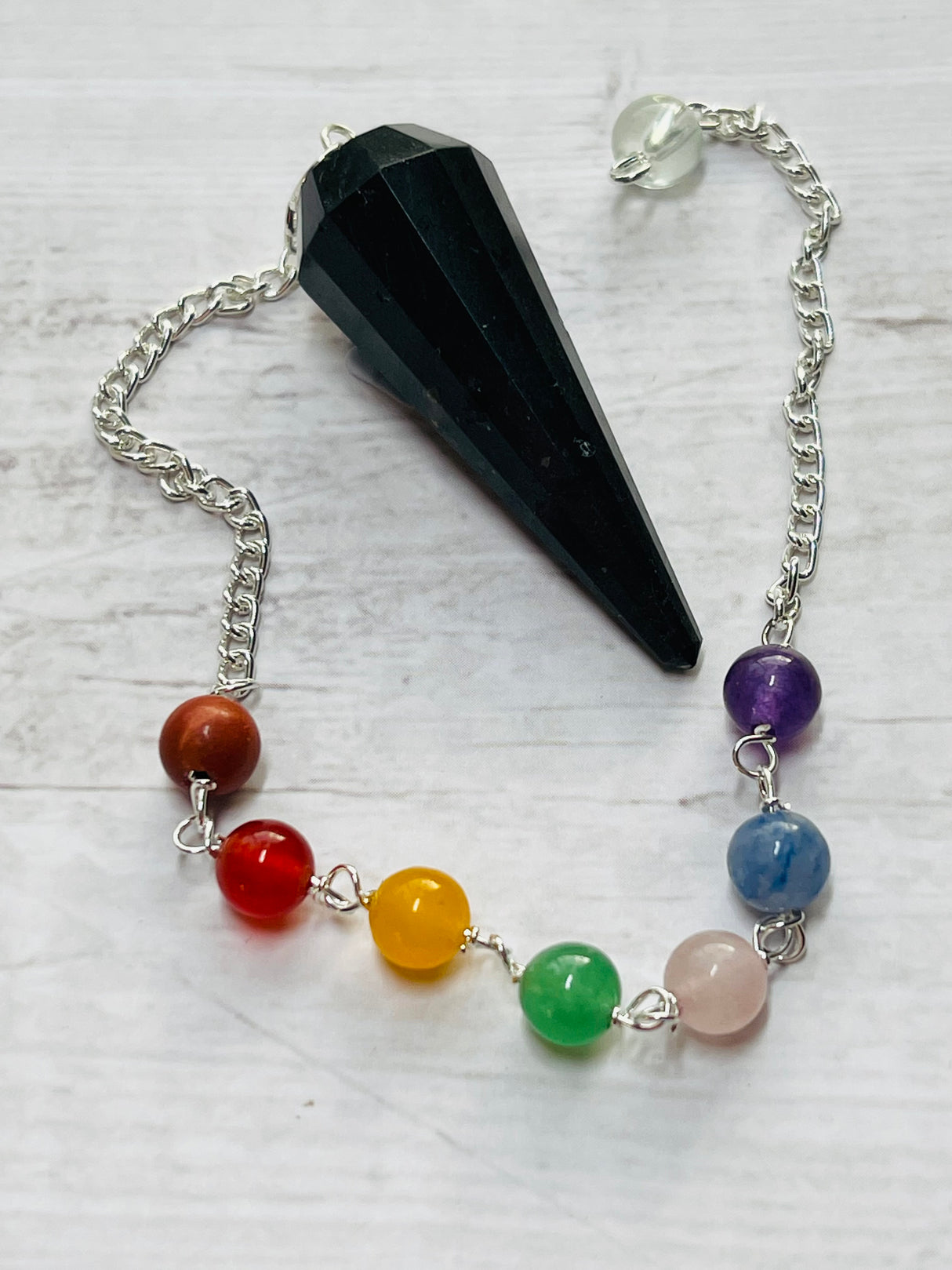 Black Obsidian Pendulum with Chakra Chain – Truth, Protection and Deep Clearing