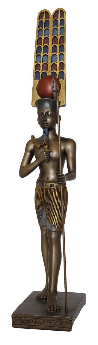 "Amun-Ra bronze statue – Egyptian Sun God and Creator of Life, symbol of light, power and divine wisdom"